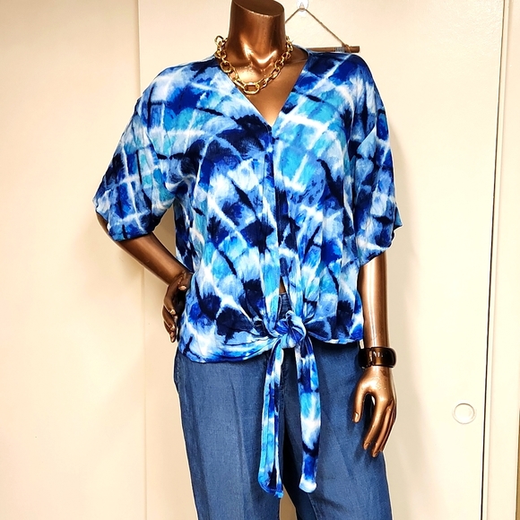 Flowy Boho Tye-dye Blouse - Picture 1 of 4